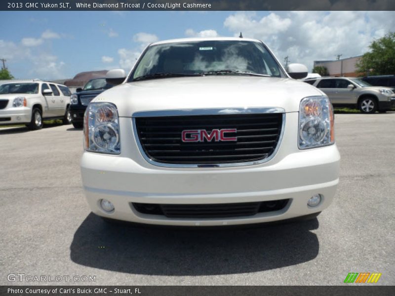 White Diamond Tricoat / Cocoa/Light Cashmere 2013 GMC Yukon SLT