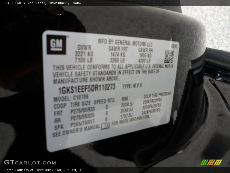 Onyx Black / Ebony 2013 GMC Yukon Denali