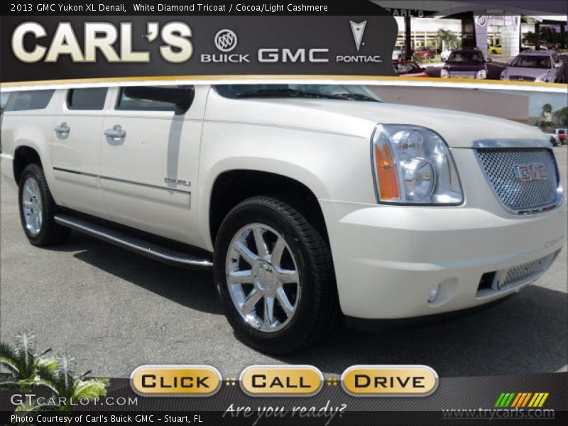 White Diamond Tricoat / Cocoa/Light Cashmere 2013 GMC Yukon XL Denali