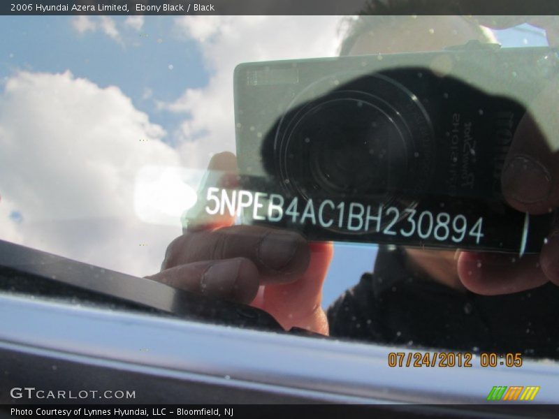 Ebony Black / Black 2006 Hyundai Azera Limited