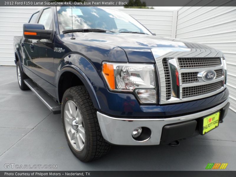 Dark Blue Pearl Metallic / Black 2012 Ford F150 Lariat SuperCrew 4x4