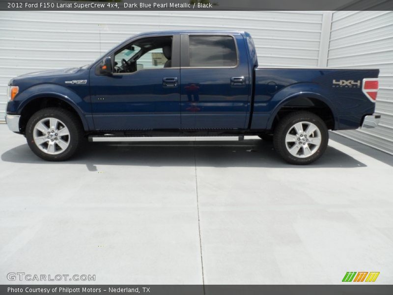 Dark Blue Pearl Metallic / Black 2012 Ford F150 Lariat SuperCrew 4x4