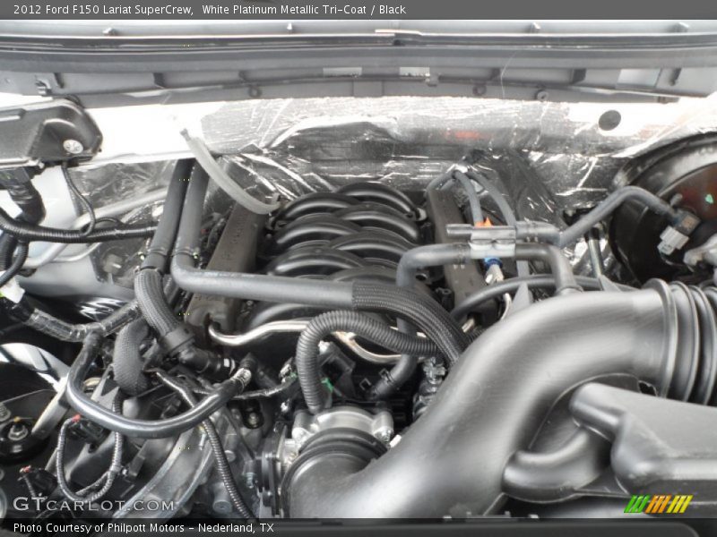 White Platinum Metallic Tri-Coat / Black 2012 Ford F150 Lariat SuperCrew