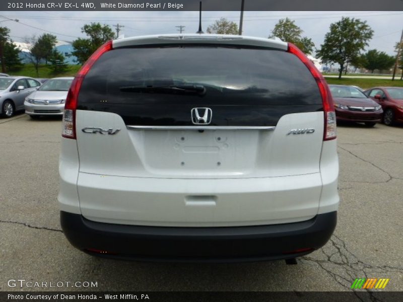 White Diamond Pearl / Beige 2012 Honda CR-V EX-L 4WD