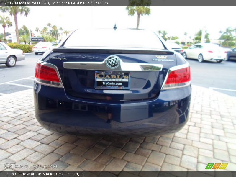 Midnight Blue Metallic / Titanium 2012 Buick LaCrosse FWD