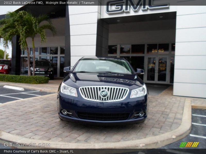 Midnight Blue Metallic / Titanium 2012 Buick LaCrosse FWD