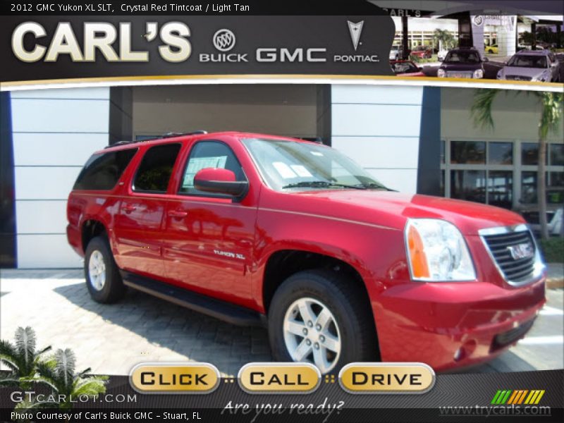 Crystal Red Tintcoat / Light Tan 2012 GMC Yukon XL SLT