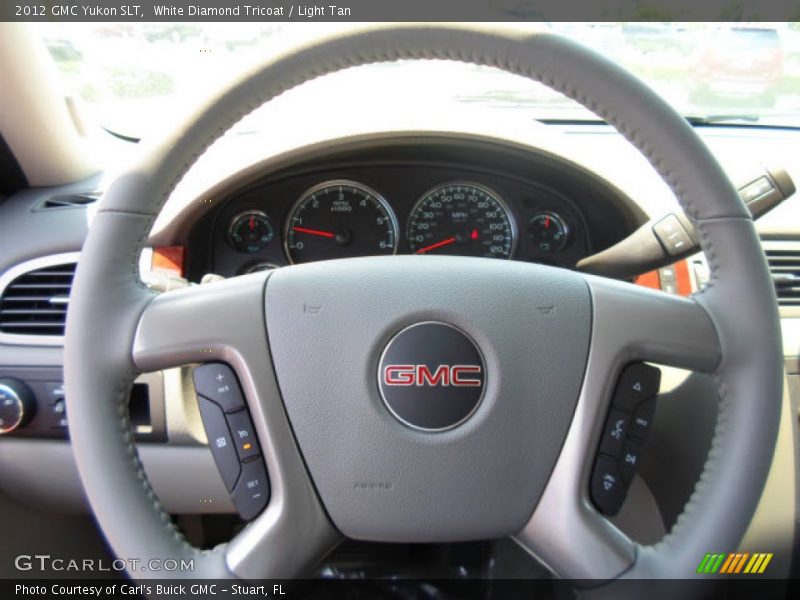 White Diamond Tricoat / Light Tan 2012 GMC Yukon SLT