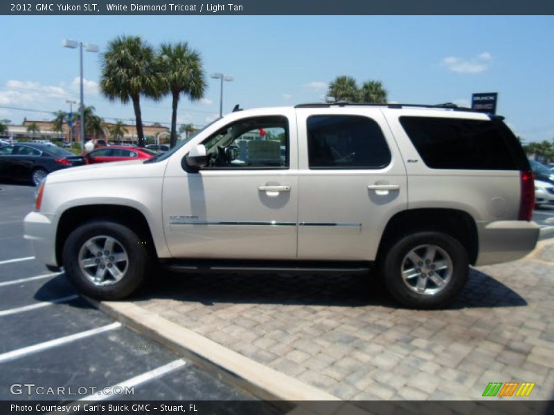 White Diamond Tricoat / Light Tan 2012 GMC Yukon SLT