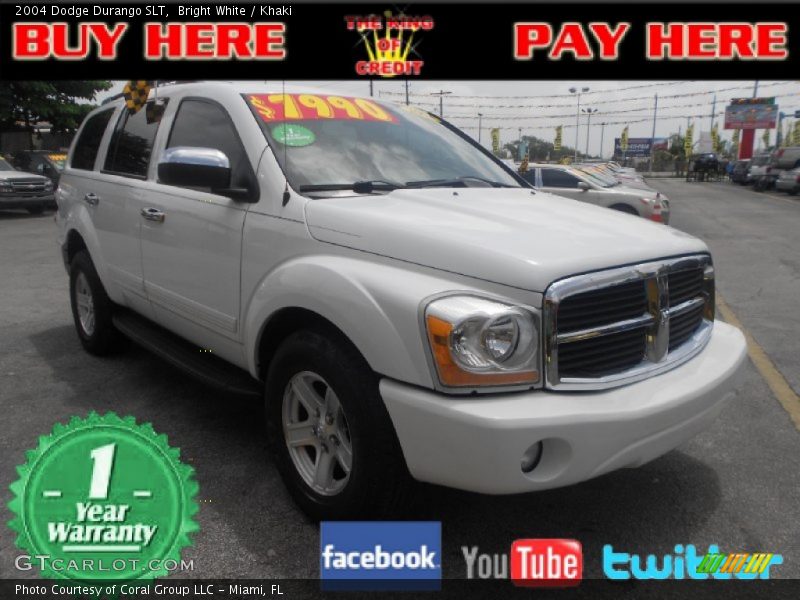 Bright White / Khaki 2004 Dodge Durango SLT