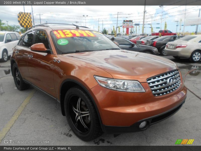 Liquid Copper Metallic / Brick/Black 2003 Infiniti FX 35