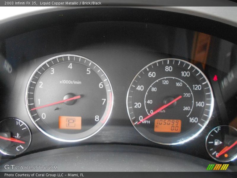 Liquid Copper Metallic / Brick/Black 2003 Infiniti FX 35