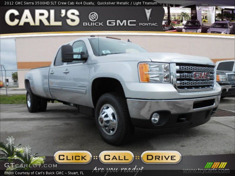 Quicksilver Metallic / Light Titanium 2012 GMC Sierra 3500HD SLT Crew Cab 4x4 Dually