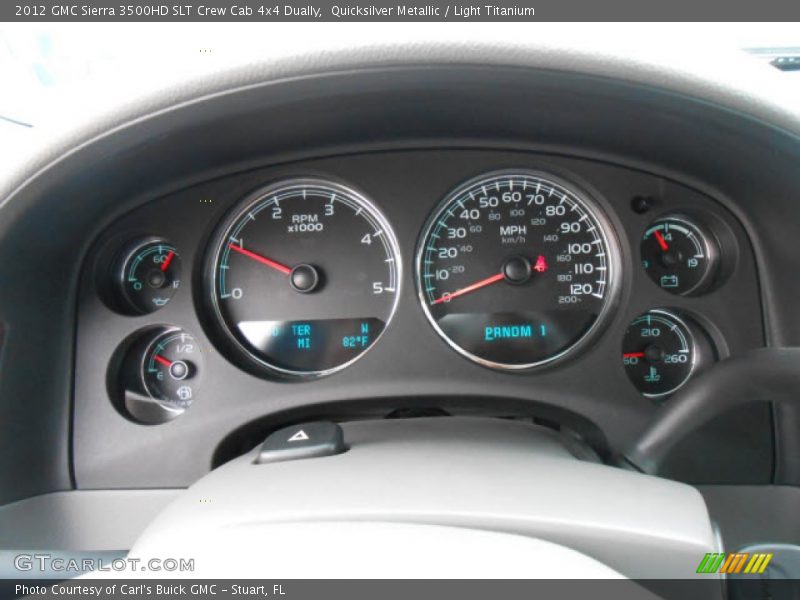 Quicksilver Metallic / Light Titanium 2012 GMC Sierra 3500HD SLT Crew Cab 4x4 Dually