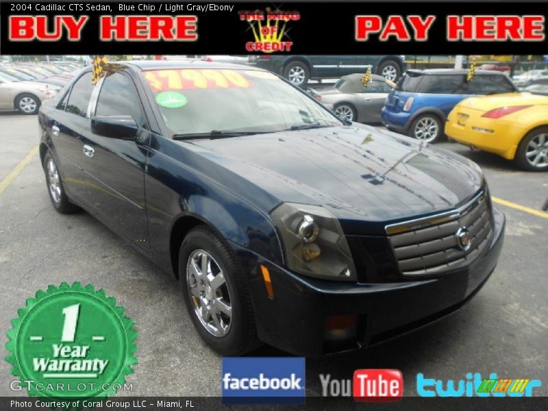 Blue Chip / Light Gray/Ebony 2004 Cadillac CTS Sedan