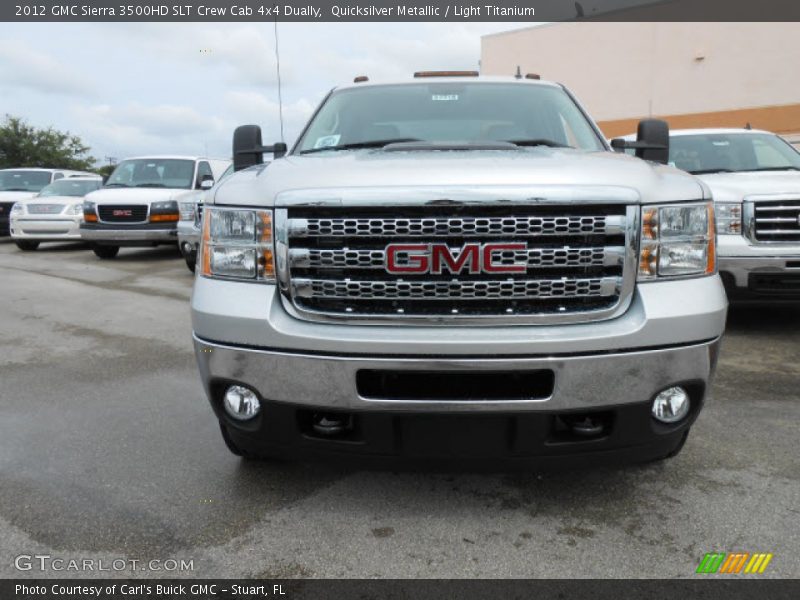 Quicksilver Metallic / Light Titanium 2012 GMC Sierra 3500HD SLT Crew Cab 4x4 Dually