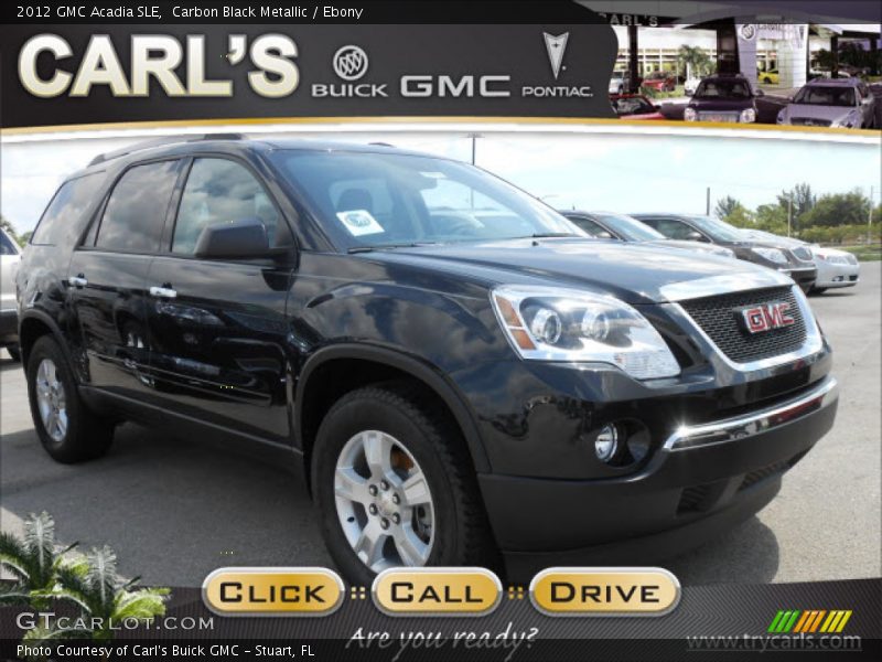 Carbon Black Metallic / Ebony 2012 GMC Acadia SLE