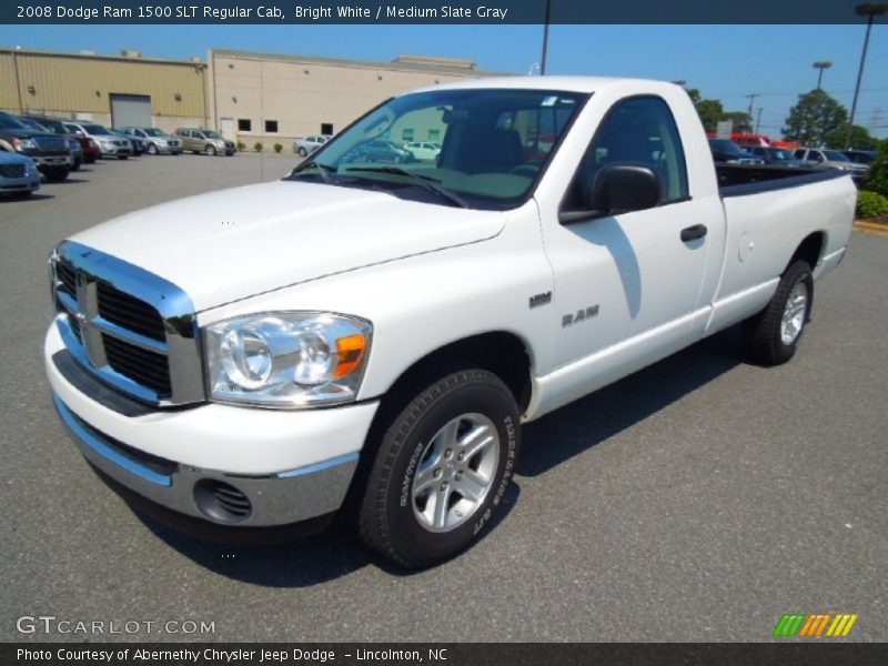 Bright White / Medium Slate Gray 2008 Dodge Ram 1500 SLT Regular Cab