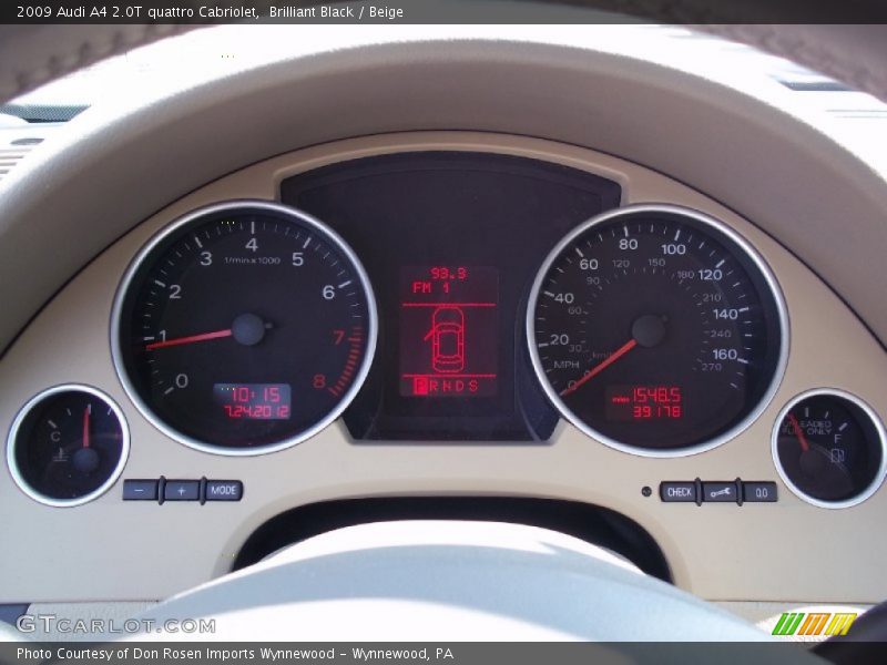  2009 A4 2.0T quattro Cabriolet 2.0T quattro Cabriolet Gauges