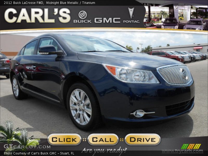 Midnight Blue Metallic / Titanium 2012 Buick LaCrosse FWD