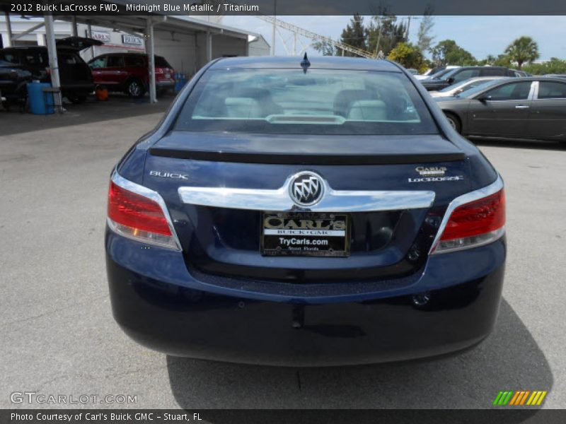 Midnight Blue Metallic / Titanium 2012 Buick LaCrosse FWD