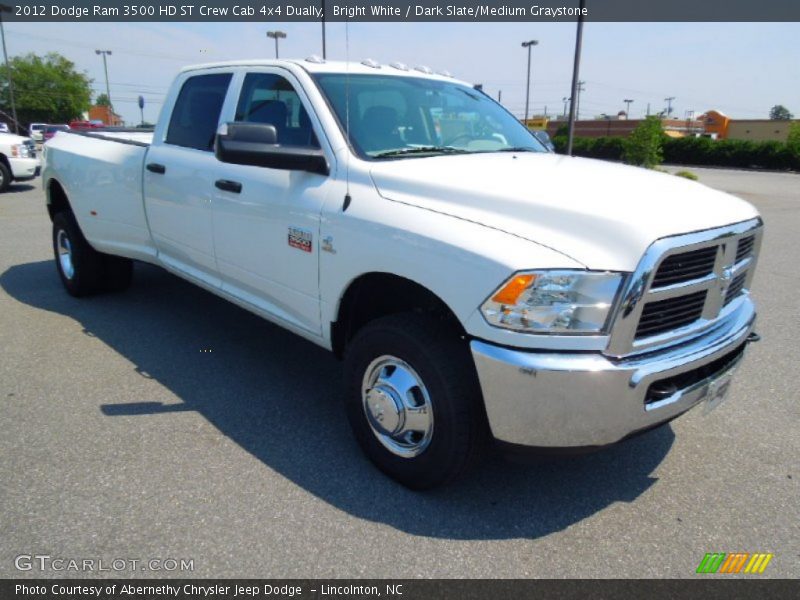 Bright White / Dark Slate/Medium Graystone 2012 Dodge Ram 3500 HD ST Crew Cab 4x4 Dually