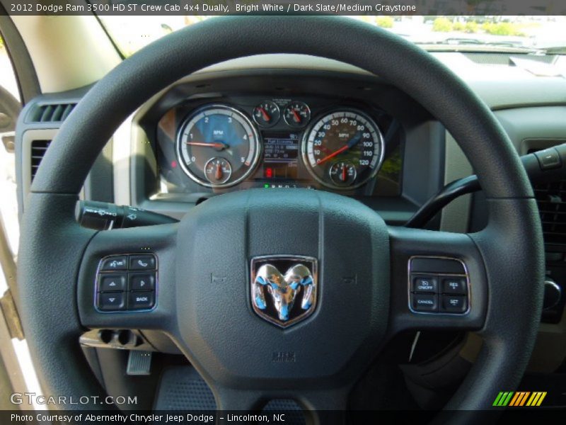 Bright White / Dark Slate/Medium Graystone 2012 Dodge Ram 3500 HD ST Crew Cab 4x4 Dually