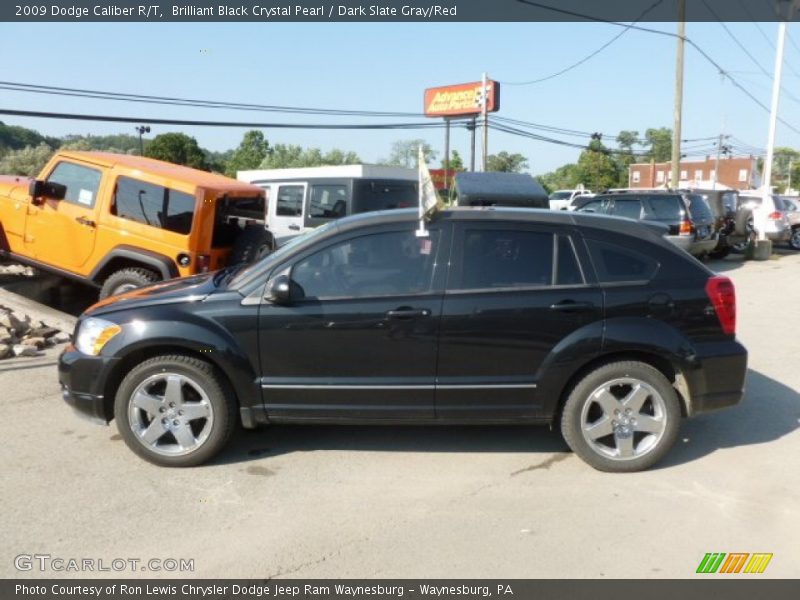 Brilliant Black Crystal Pearl / Dark Slate Gray/Red 2009 Dodge Caliber R/T