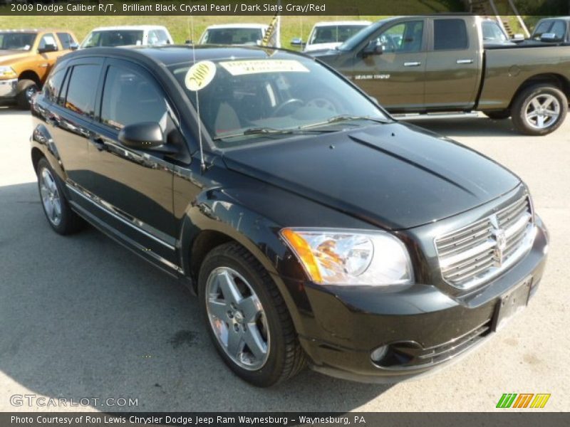 Brilliant Black Crystal Pearl / Dark Slate Gray/Red 2009 Dodge Caliber R/T