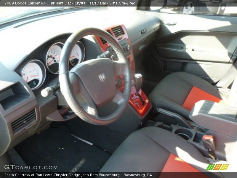 Brilliant Black Crystal Pearl / Dark Slate Gray/Red 2009 Dodge Caliber R/T