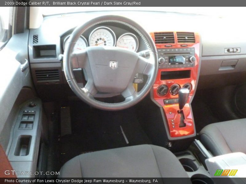 Brilliant Black Crystal Pearl / Dark Slate Gray/Red 2009 Dodge Caliber R/T