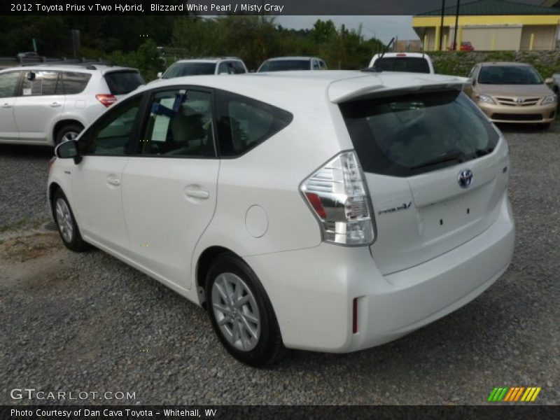 Blizzard White Pearl / Misty Gray 2012 Toyota Prius v Two Hybrid