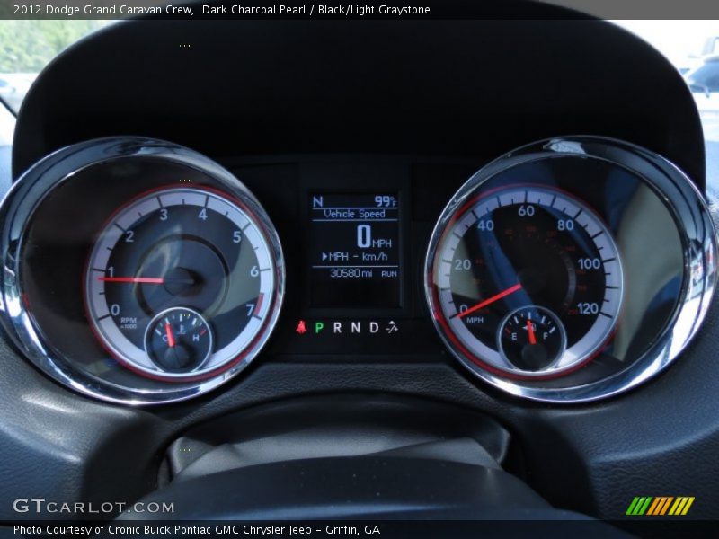 Dark Charcoal Pearl / Black/Light Graystone 2012 Dodge Grand Caravan Crew