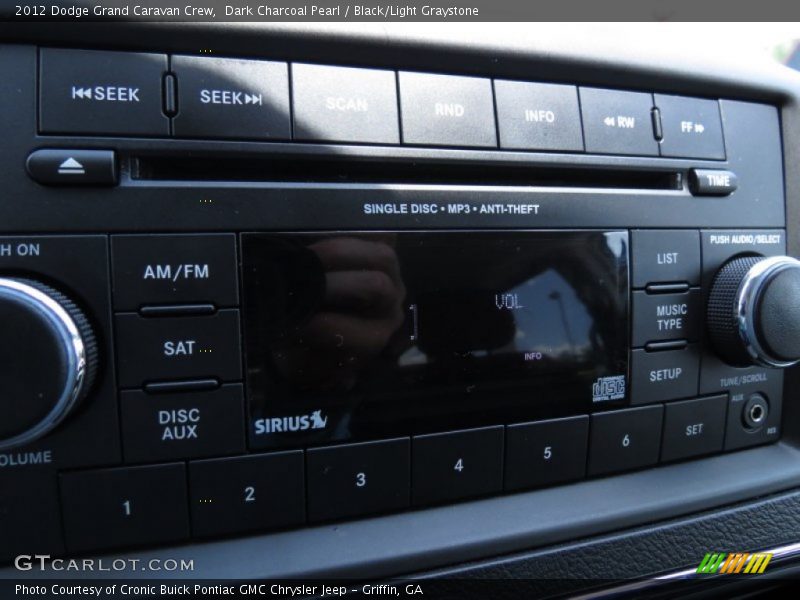 Dark Charcoal Pearl / Black/Light Graystone 2012 Dodge Grand Caravan Crew