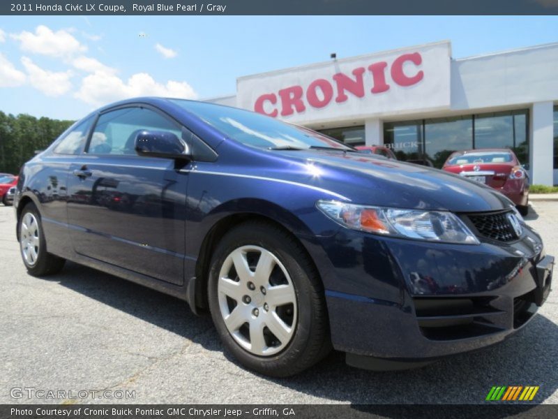 Royal Blue Pearl / Gray 2011 Honda Civic LX Coupe