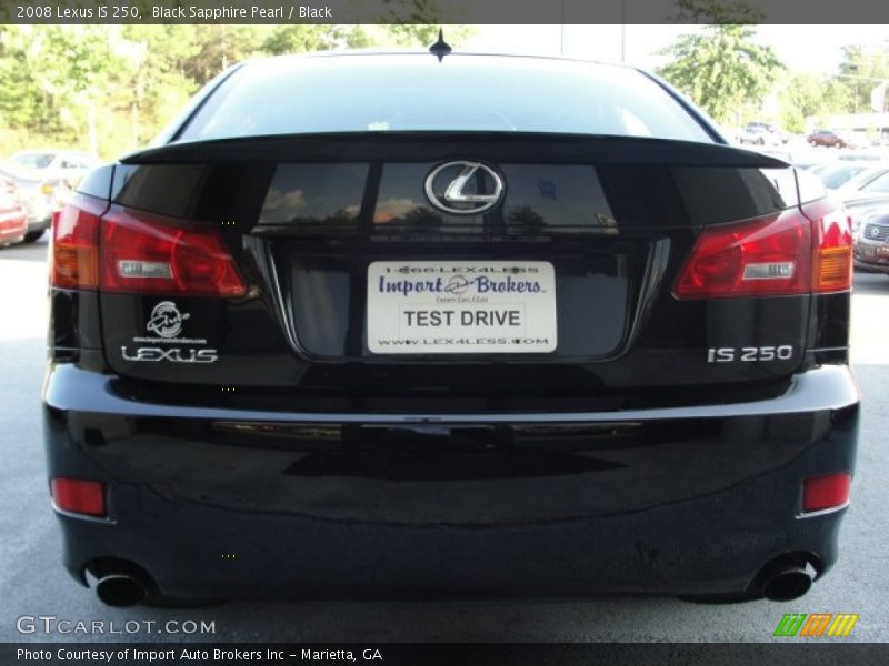 Black Sapphire Pearl / Black 2008 Lexus IS 250