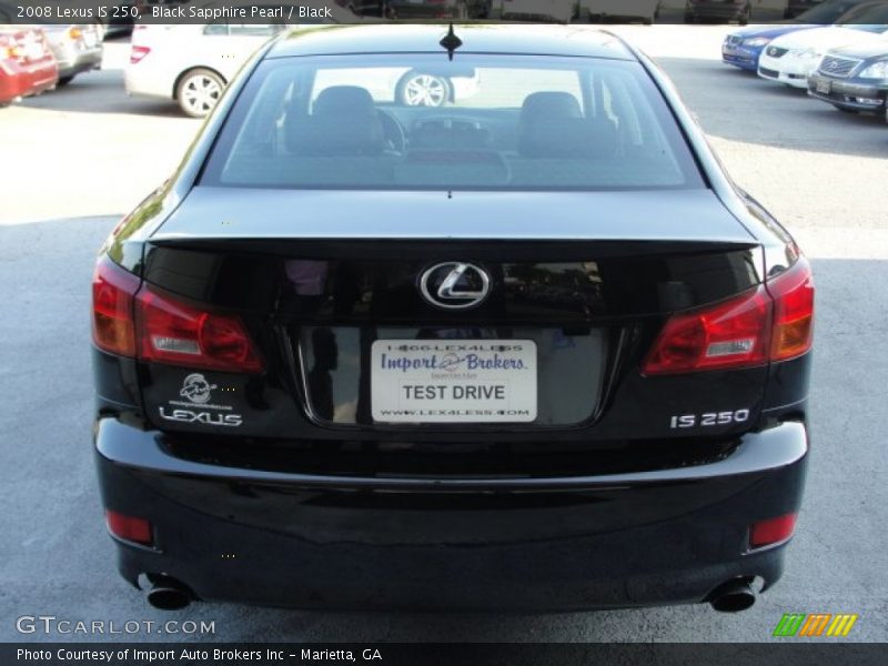 Black Sapphire Pearl / Black 2008 Lexus IS 250