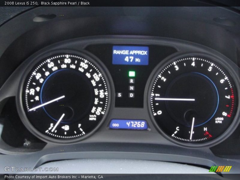 Black Sapphire Pearl / Black 2008 Lexus IS 250