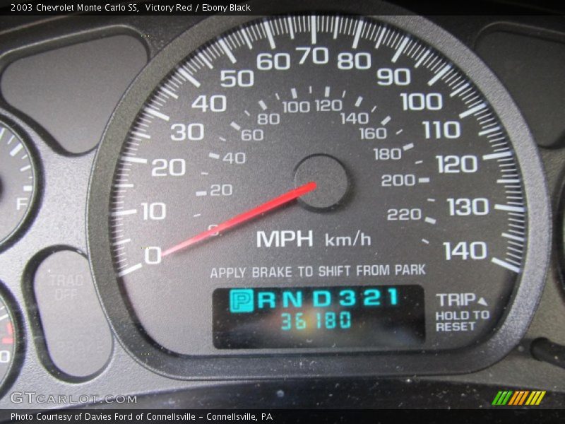Victory Red / Ebony Black 2003 Chevrolet Monte Carlo SS