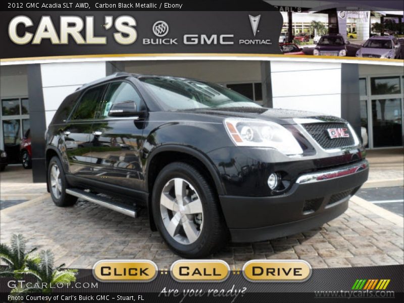 Carbon Black Metallic / Ebony 2012 GMC Acadia SLT AWD