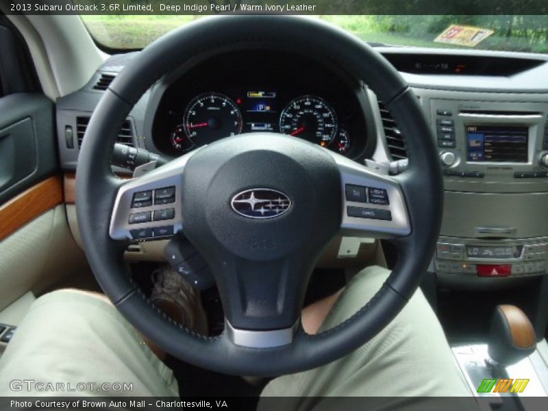 Deep Indigo Pearl / Warm Ivory Leather 2013 Subaru Outback 3.6R Limited