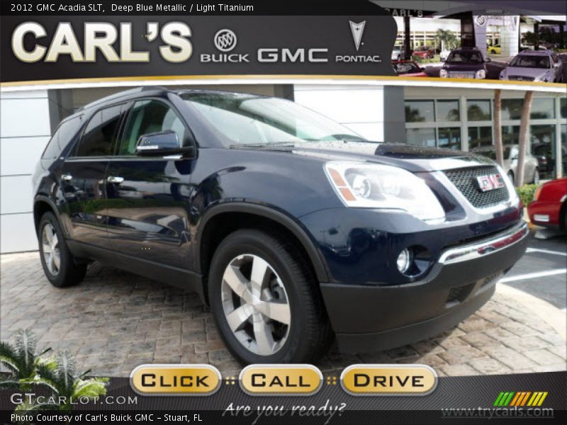 Deep Blue Metallic / Light Titanium 2012 GMC Acadia SLT
