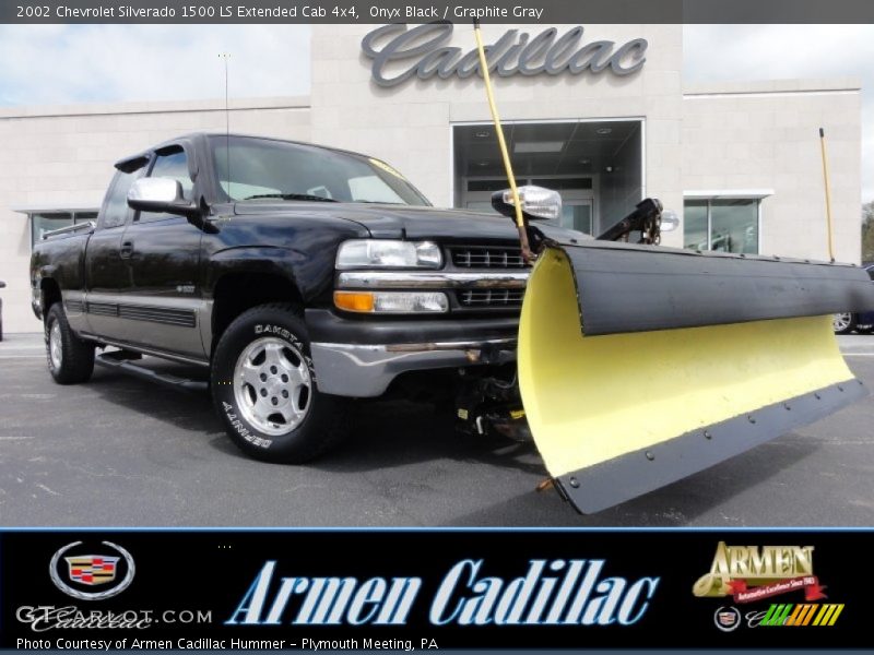 Onyx Black / Graphite Gray 2002 Chevrolet Silverado 1500 LS Extended Cab 4x4