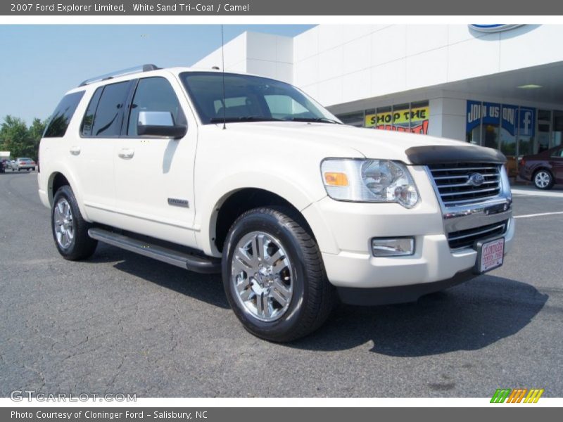 White Sand Tri-Coat / Camel 2007 Ford Explorer Limited
