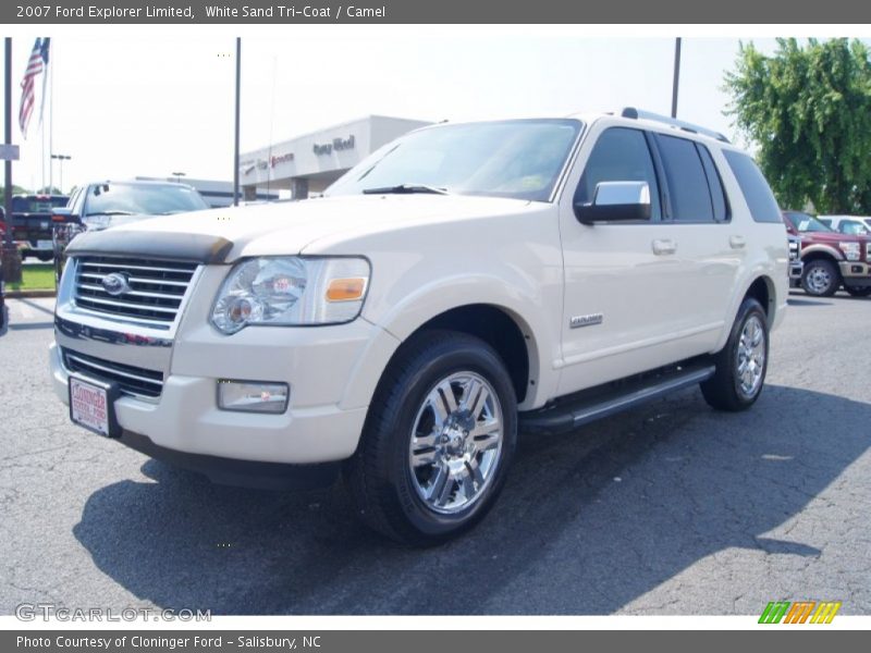 White Sand Tri-Coat / Camel 2007 Ford Explorer Limited