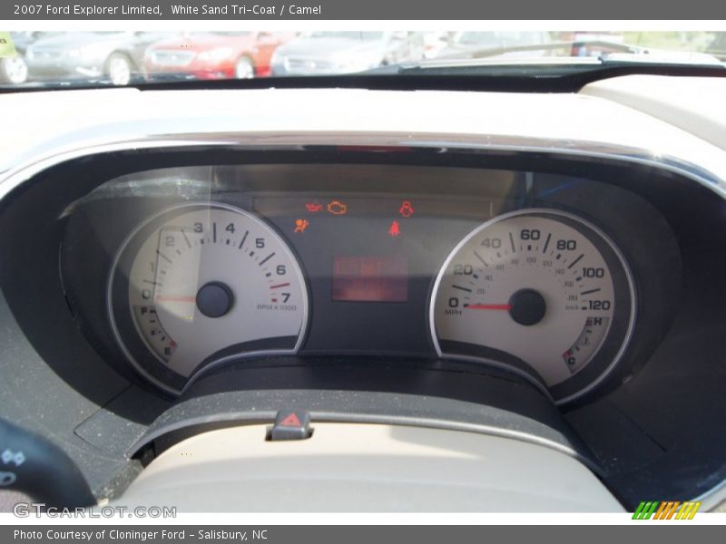 White Sand Tri-Coat / Camel 2007 Ford Explorer Limited