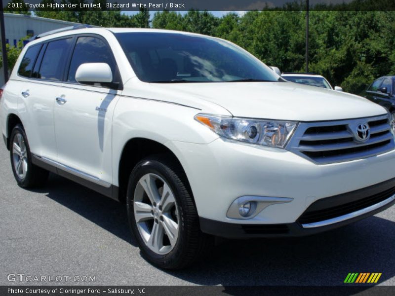 Blizzard White Pearl / Black 2012 Toyota Highlander Limited