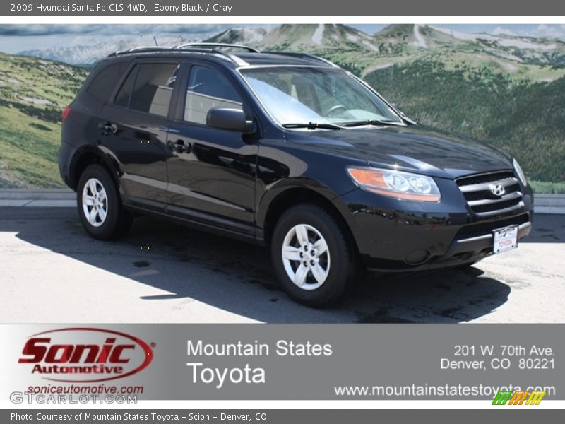 Ebony Black / Gray 2009 Hyundai Santa Fe GLS 4WD