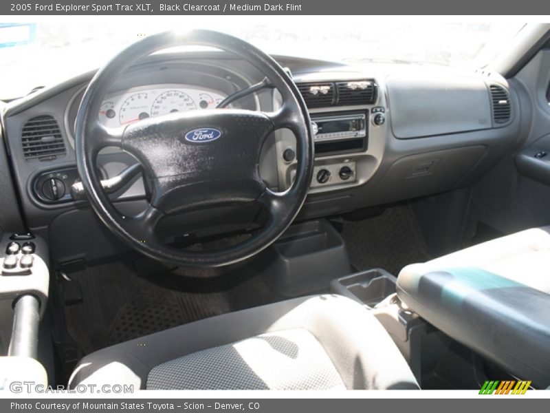 Black Clearcoat / Medium Dark Flint 2005 Ford Explorer Sport Trac XLT