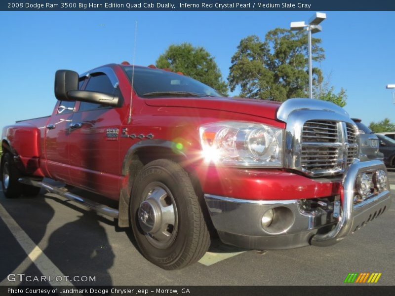 Inferno Red Crystal Pearl / Medium Slate Gray 2008 Dodge Ram 3500 Big Horn Edition Quad Cab Dually